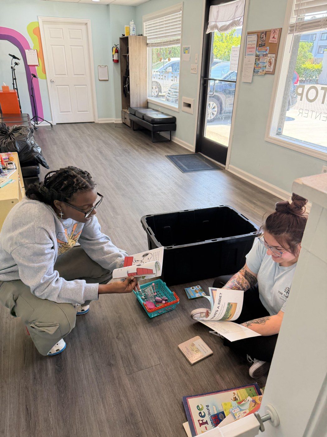 Team sorting toy donations at Georgia center
